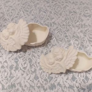 Vintage Angel Ceramic Trinket Boxes